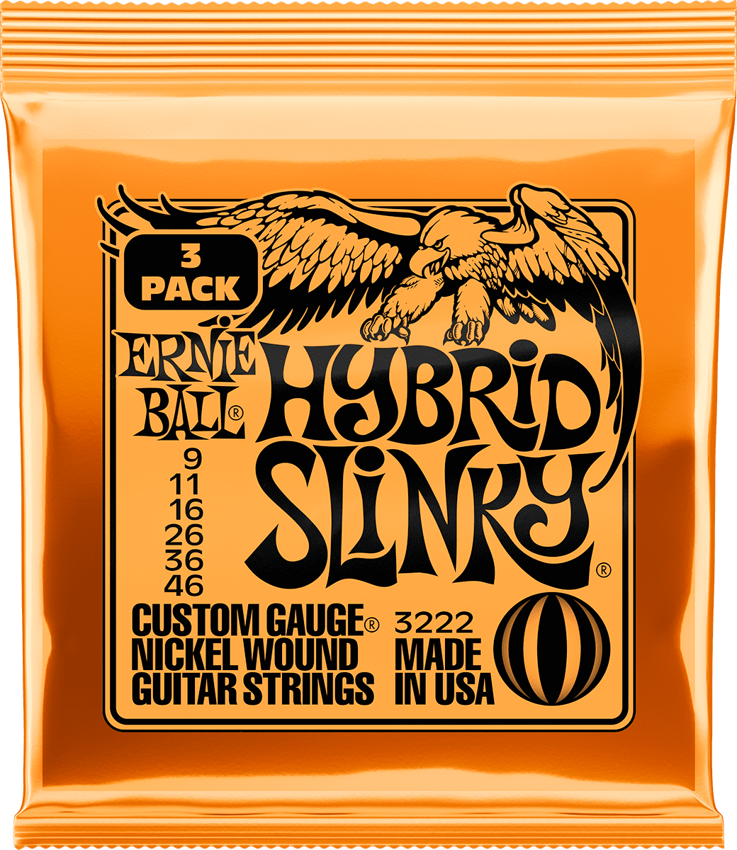 Ernie Ball 3222 Hybrid Slinky 9-46 3er-Pack
