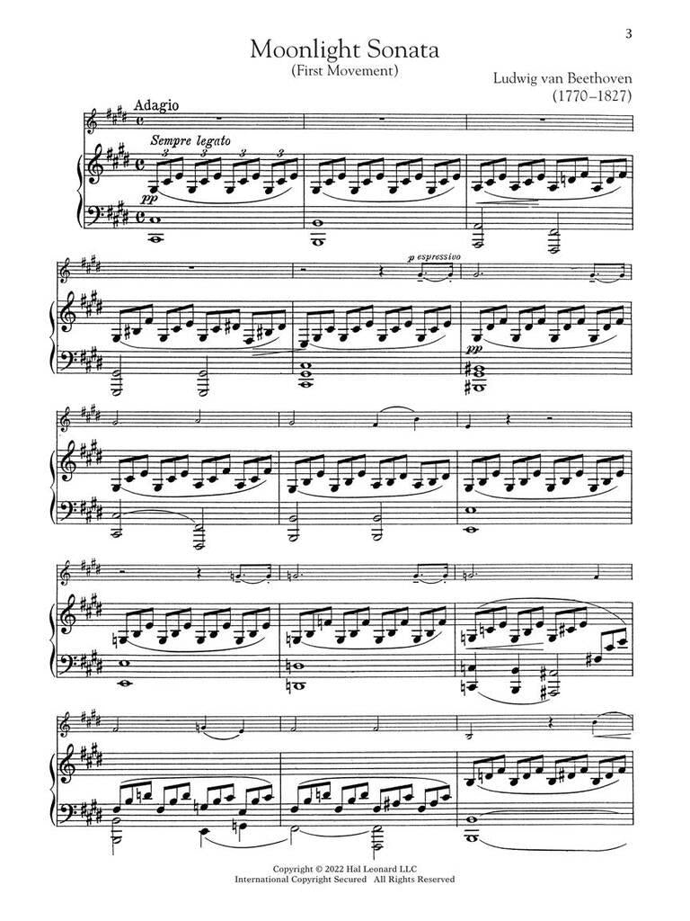 Große klassische Musik für Violine und Klavier