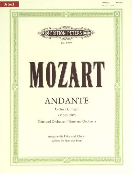 Mozart Wolfgang Amadeus - Andante In C K315 - Flute And Piano