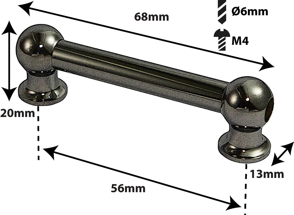 TL1D56-BK - SPANNBCKCHEN TUBELUG SCHWARZE - 56MM - DOPPELTE SPANNSCHRAUBEN (X1)