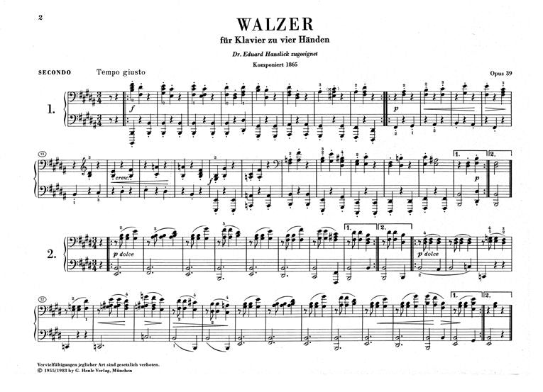 Brahms J. – Walzer OP. 39