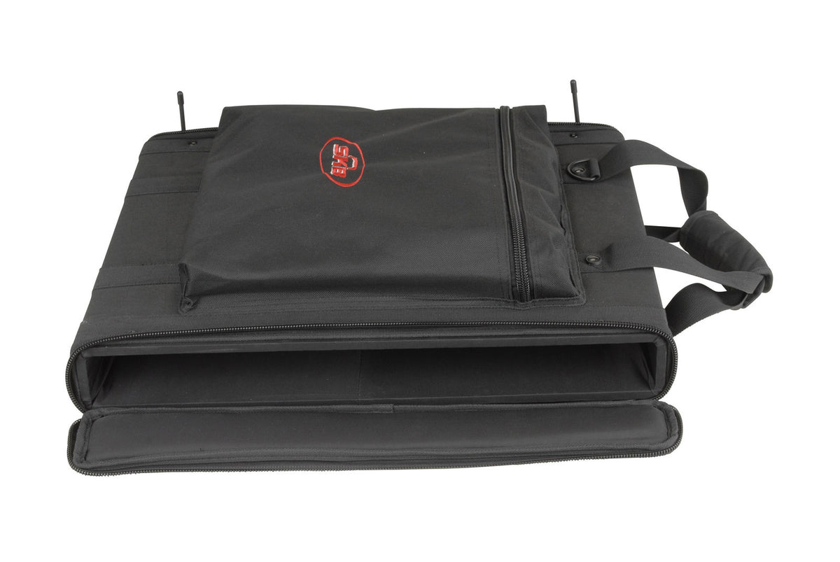 1SKB-SC191U - 1U SOFT RACK CASE STEEL RAILS HEAVY DUTY ZIPPERS OUTER POCKET SHOULDER STRAPS