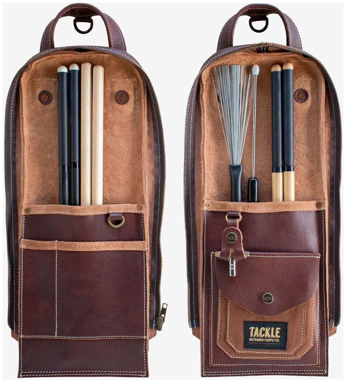 Modulare Leder-Sticktasche - Braun