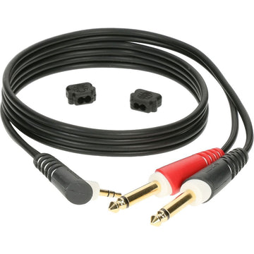 CABLE Y BLACK 2M MINI JACK 3P 90 - 2X JACK 2P GOLD CONTACT