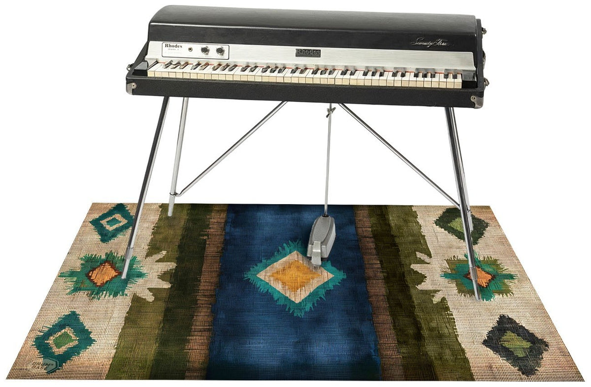 EART185-BLU - Native American Bühnen- / Schlagzeugteppich 1.85 x 1.60m Rutschfest - Blau