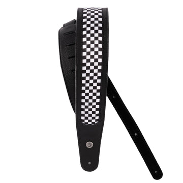 HYBRID LEATHER GUITAR STRAP CHECKERED
