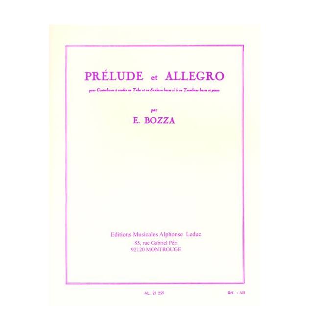 BOZZA E. - PRELUDE ET ALLEGRO - CONTREBASSE (TROMBONE) ET PIANO