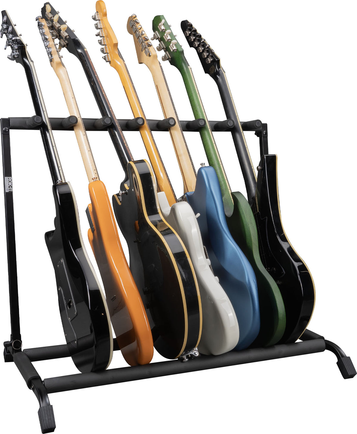 Klapp- und ausziehbares Rack für 7 Gitarren