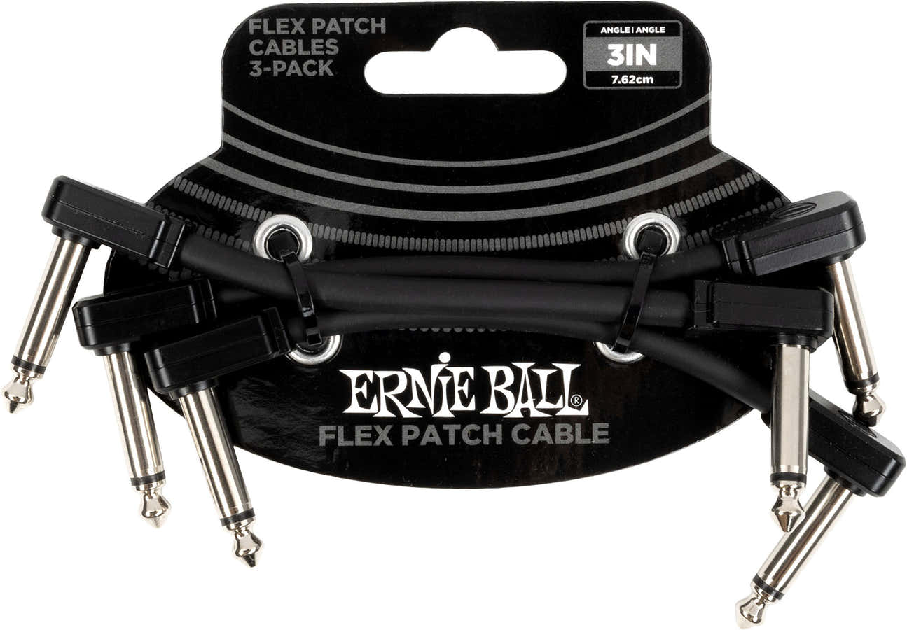 PATCH CABLE FLEX 7,5CM - PACK 3 BLACK