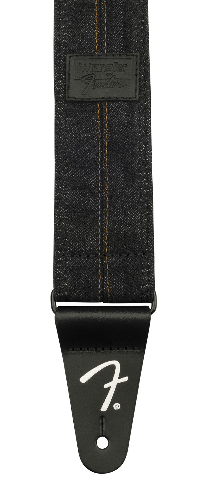 x Wrangler Denim-Gurt Verwaschenes Schwarz Ziernaht