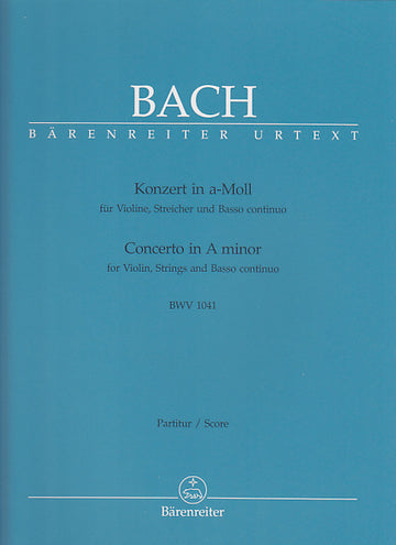 BACH J.S. - KONZERT IN A-MOLL BWV 1041 FUR VIOLINE, STREICHER UND BASSO CONTINUO - CONDUCTEUR