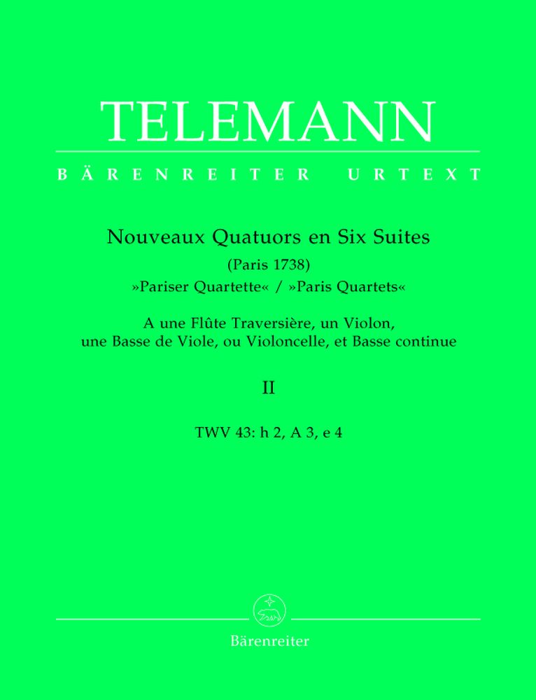 Telemann G.P. - Nouveaux Quatuors En 6 Suites Paris Quets Vol.2 - Flute Violon Viole De Gambe