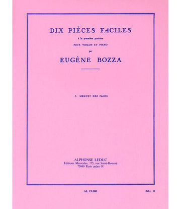 BOZZA EUGENE - MENUET DES PAGES - VIOLON