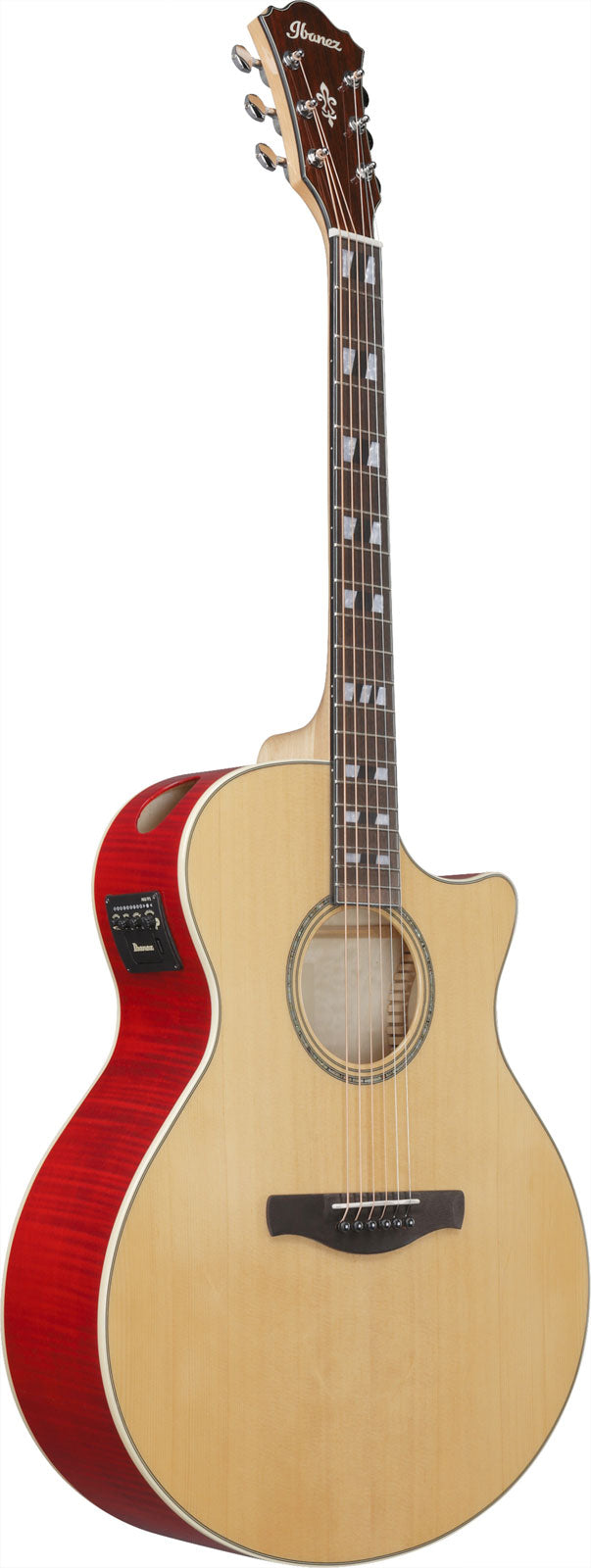 Ae170-Ntr Natural High Gloss Top Transparent Red High Gloss Back And Sides