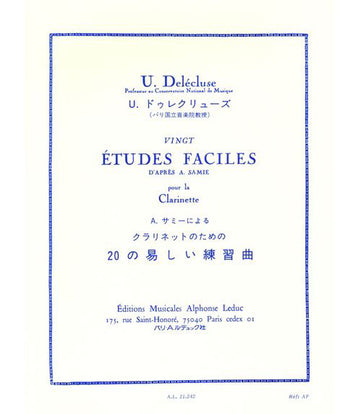 Delecluse U. - Vingt Etudes Faciles D'apres A. Samie - Clarinette