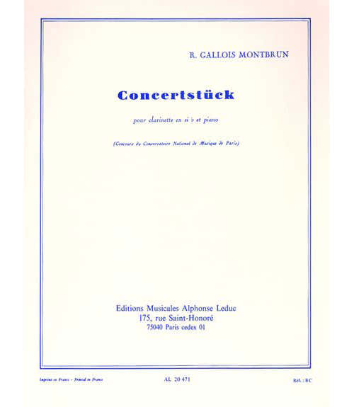 Gallois Montbrun - Concertstück (clarinette Sib / Piano)