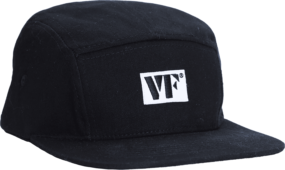 Schwarze 5-Panel-Camp-Mütze