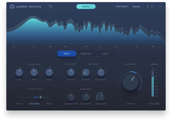 Landr Mastering-Plug-in PRO