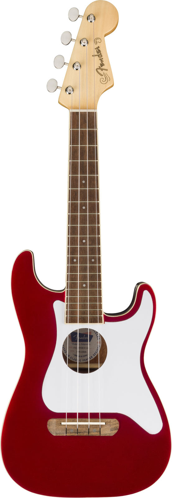 Stratocaster Fullerton Uke WN Candy-Apfel-Rot