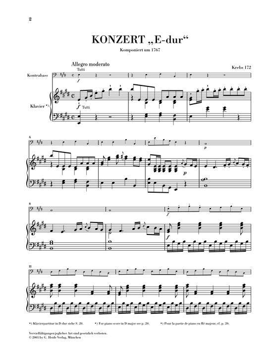 Dittersdorf C.D.V. - Kontrabasskonzert in E-Dur Krebs 172
