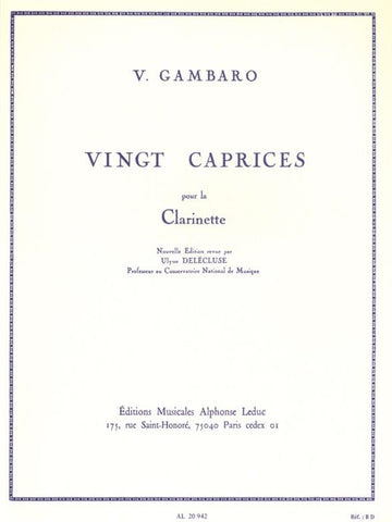 Gambaro V. - 20 Caprices - Clarinette