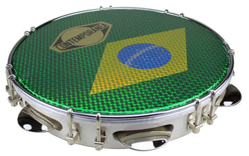 C-PL10-01W Pandeiro 10" Weiß Brasilienflagge