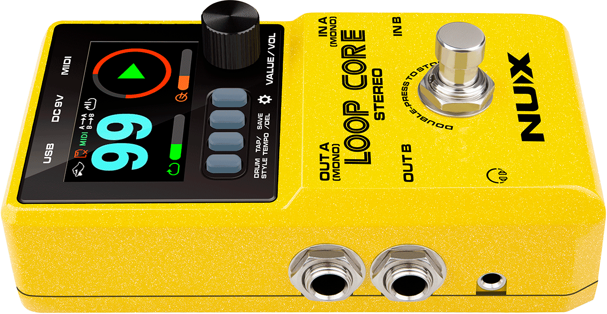 LOOPER-PEDAL MIT 50 DRUM-PATTERNS 99 SPEICHERPLÄTZEN UND CAB-SIMULATION