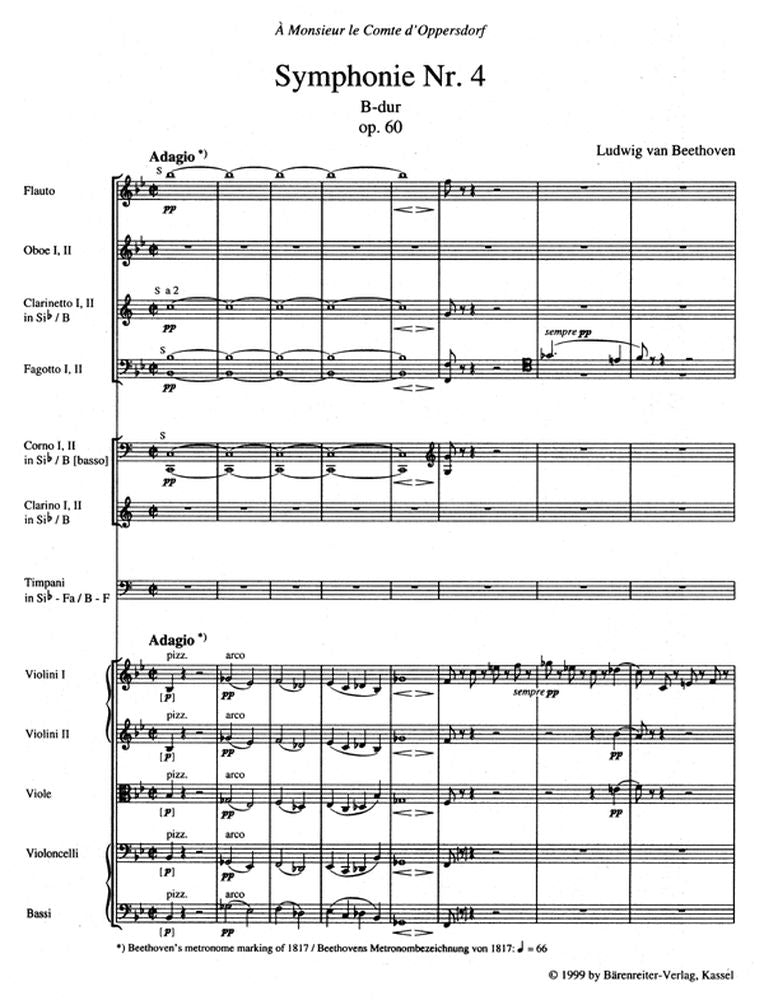 Beethoven L.von - Symphonie N°4 En Mib Majeur Op.60 - Taschenpartitur