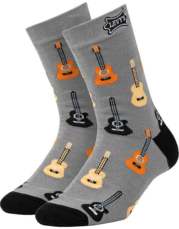 Sockenpaar mit Akustikgitarrenmotiv