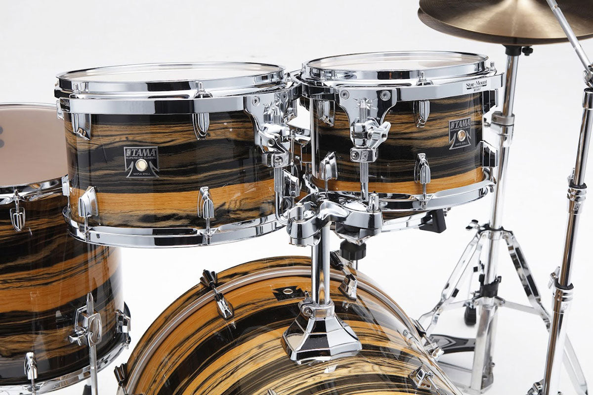 SUPERSTAR CLASSIC FUSION 20 DRUM KIT NATURAL EBONY TIGER WRAP