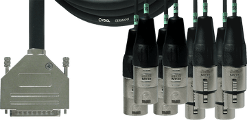 Schnittstellenkabel SUB-D/4 XLR-Stecker + 4 XLR-Buchsen 3 M