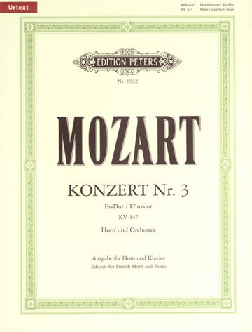 Mozart Wolfgang Amadeus - Horn Concerto No.3 In E Flat K.447 - Horn And Piano