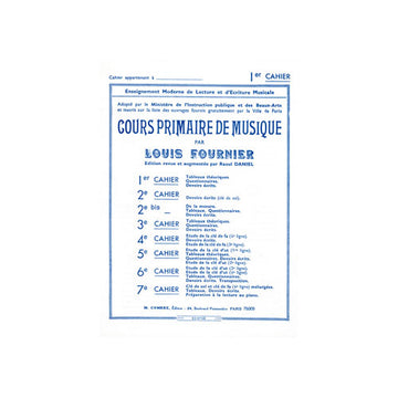 Fournier - Cours Primaire De Musique V.1 - Formation Musicale