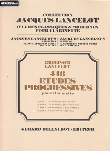 Kroepsch Fritz - 416 Etudes Progressives Cahier 4 - Clarinette