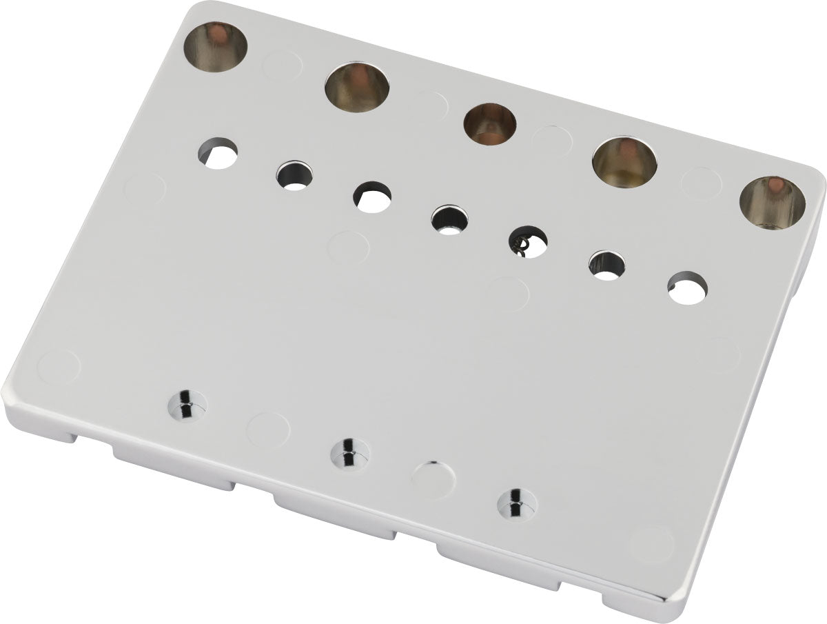 Fender HiMass 4-Saiten-Bassbrücken-Baugruppe mit Saitendurchführung und Messingreitern Chrom