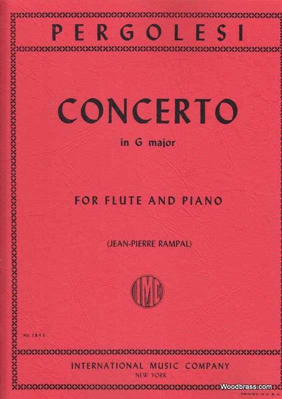 PERGOLESE - CONCERTO IN G MAJOR - FLUTE & PIANO