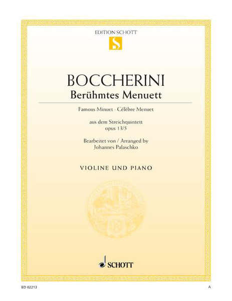 Boccherini - Célèbre Menuet La Majeur Op. 13/5 - Violon et Piano