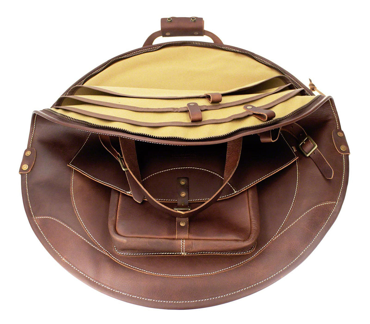 Cymbal-Lederrucksack 22 - Braun