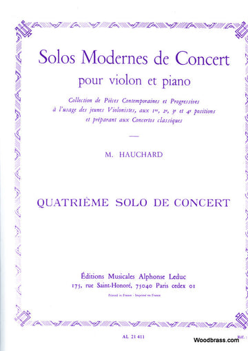 HAUCHARD M. - SOLO MODERNE DE CONCERT N04 LA MINEUR (1ERE POSITION) - VIOLON ET PIANO