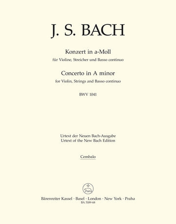 BACH J.S. CONCERTO EN LA MINEUR BWV 1041 POUR VN CORDES ET BC