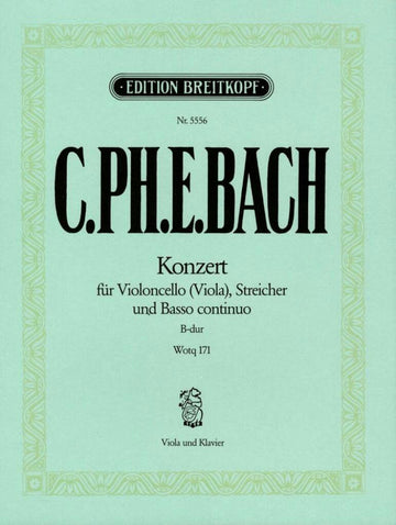 BACH C.P.E - VIOLONCELLOKONZ. B-DUR WQ 171 - VIOLA PIANO