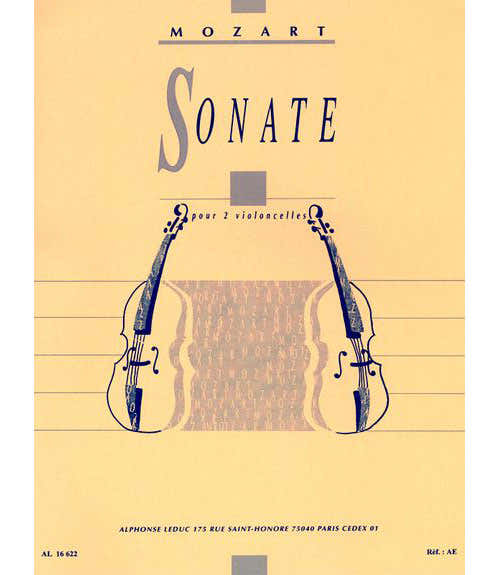 MOZART/BAZELAIRE - SONATE - 2 VIOLONCELLES (OU 2 BASSONS)