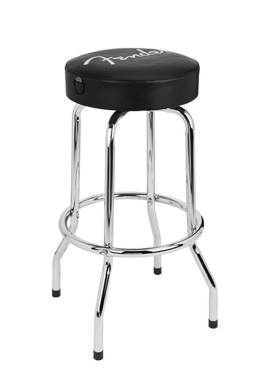 Spaghetti Logo Barhocker mit Plektrumtasche Schwarz-Chrom 30"