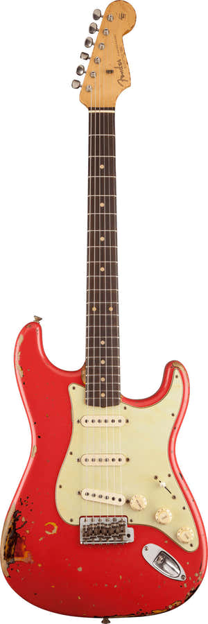 Stratocaster Michael Landau '63 FIESTA RED über 3-Farb-Sunburst Signature-Künstler 2025