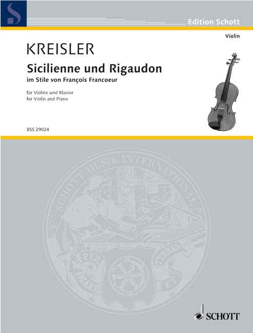 Kreisler Fritz - Sicilienne And Rigaudon - Violin And Piano