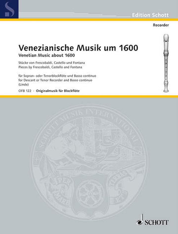 Linde Hans M. - Venezianische Musik Um 16 - Soprano Or Ténor Recorder And Basso Continuo