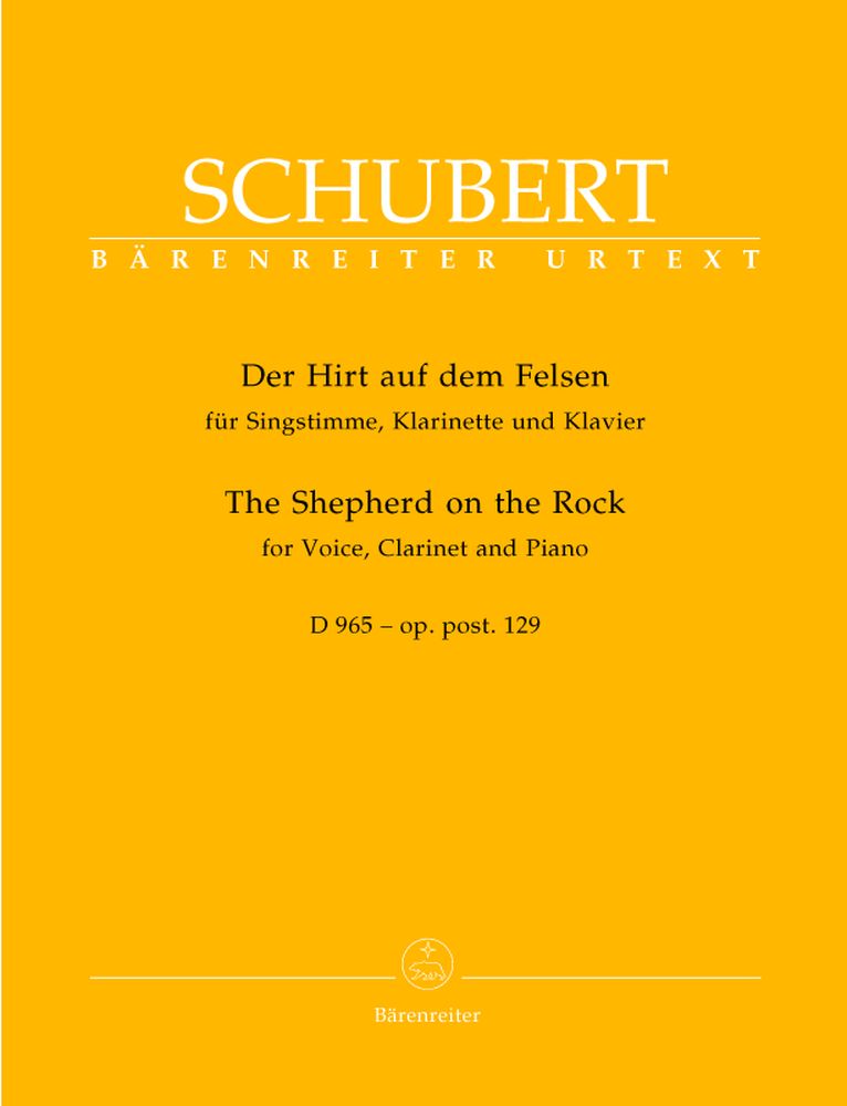 Schubert Franz - Le Patre Sur Le Rocher D965 Op. Post. 129 - Voix Clarinette Piano