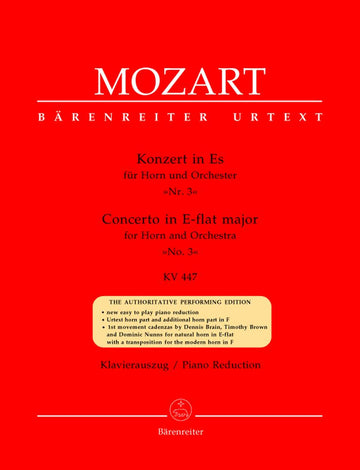 Moz W.A. - Concerto N°3 En Mib Majeur Kv 447 Pour Cor Et Orchestre - Cor Piano