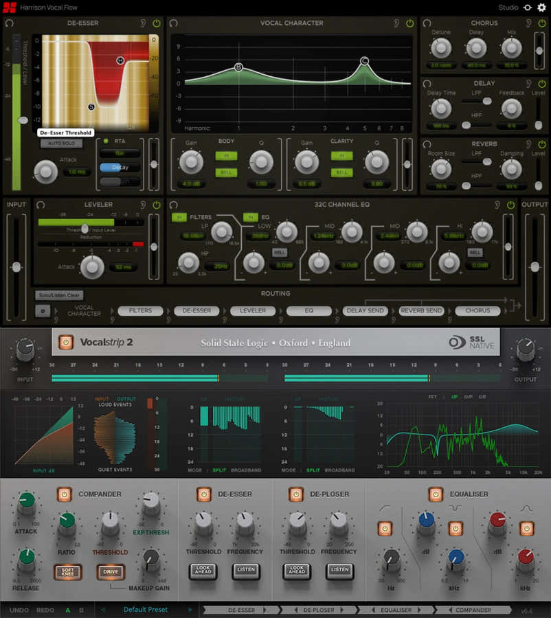 SSL Vocalstrip 2 und Harrison Fastrack Set