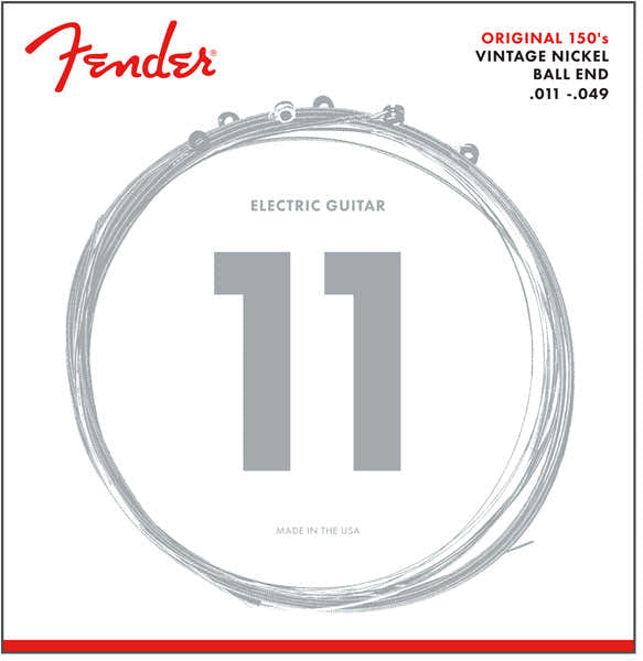 ORIGINAL 150 Gitarrensaiten, aus reinem Nickel umsponnen, Ball-End, 150M .011-.049 Saitenstärken, (6)